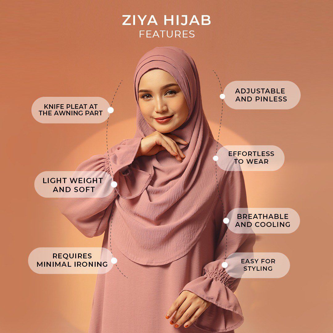 Ziya Instant Hijab with Tie-back Support